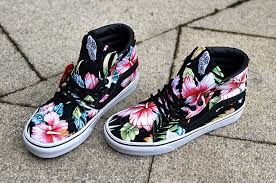 Vans Sk8 Hi Custom Made Flower Pattern Vs4111333