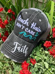 Hats Beach Hair Don T Care Gray Unisex Embroidered Etsy Trucker Cap Lake Gifts Beach Hair