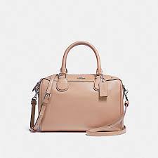 Coach convertible belt bag in signature canva. Coach F57521 Mini Bennett Satchel Light Gold Nude Pink Coach Handbags
