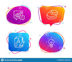 Pie Chart Accounting And Algorithm Icons Set Idea Sign 3d