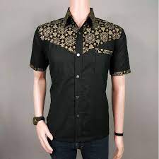 Pasti kamu jatuh cinta, deh! Baju Batik Pria Kombinasi Polos Modern Shopee Indonesia