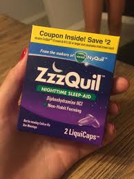 Sleeplovers Nyquil About To Try Some Zzzquil For The First Time Being That It S Basically Benadryl I Think It Nighttime Sleep Aid How To Fall Asleep Nyquil