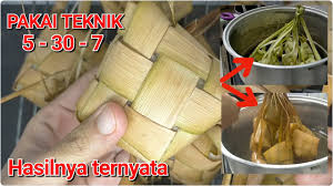 Yuk, simak cara membuat ketupat ini! Pertama Kali Masak Ketupat Pakai Teknik 5 30 7 Ternyata Hasilnya Begini Youtube