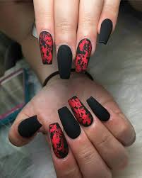 Pinterest Dppd Black Acrylic Nails Halloween Acrylic Nails Gothic Nails Black and red nail art designs,black and red nail ideas,black and red nails,halloween nails.