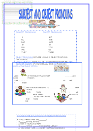 Subject And Object Pronouns 3rd 4th Grade Worksheet Object Pronouns Lesson Planet Teaching Third Grade
