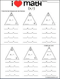 Multiplication Fact Triangles Practice Fact Family Worksheet Fact Triangles Family Worksheet