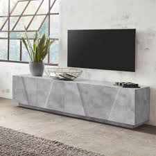 Dieser tv schrank ist ideal für ihr wohnzimmer. Tv Schrank 4 Turen 2 Facher Modernes Design Ping Low L Concrete