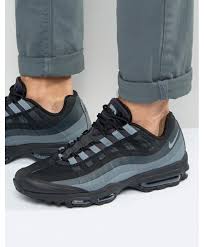 Nike Air Max 95 Ultra Essential Trainers In Black Grey Nike Air Max 95 Nike Air Max Cheap Nike Air Max
