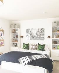 L S I N T E R I O R S Guestroom Playroom Ikea Brimnes Bed Bookcases Ikea Hack Black And Wh Brimnes Bed Guest Bedroom Office Guest Room Design