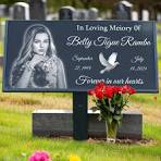 Amazon.com: Personalized Black Granite Memorial Plaque, Grave Marker &  Memorial Garden Stone – Laser-Engraved Headstone with Photo for Cemetery ...