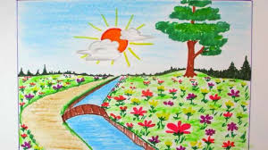 15 Flower Landscape Drawing Scenery Drawing Drawingpencilwiki Com In 2020 Drawing Scenery Flower Drawing Landscape Drawings