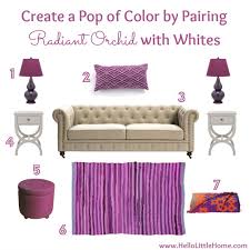 Loving radiant orchid, it's the it color this year. Decorating With Radiant Orchid And Other Bold Colors Hello Little Home