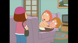 Horny Lois and Meg from Family Guy share one dick in nasty threesome 