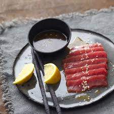 Sashimi Vom Thunfisch Mit Ponzusauce Rezept Rezepte Fisch Rezepte Gesund Sashimi