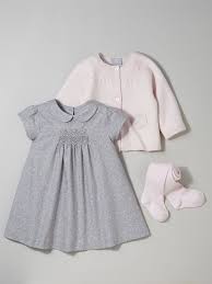 Silhouette Baby S Wool Cotton Cardigan Baby S Smocked Dress Girl S Plain Tights Sweet And Simple Girls Smocked Dresses Baby Girl Dresses Kids Outfits