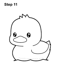 Include a tuff of feathers on the back of the duck's head. Easy Cute Baby Duck Drawing Novocom Top