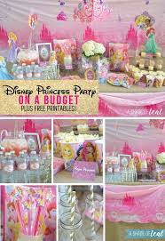 A Disney Princess Party On A Budget Plus Free Printables Princess Theme Party Disney Princess Birthday Party Princess Tea Party