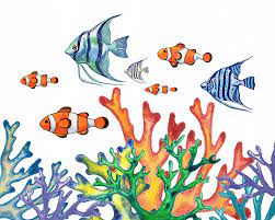 I will be making a beach coral watercolor learn how to paint a simple underwater ocean scene with a colorful coral reef, tropical fish & sea life. Amphiprioninae And Pterophyllum Coral Reef Watercolor Painting By Irina Sztukowski