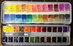 Pigment And Fiber 24 Watercolor Mixing Chart Shinhan Swc