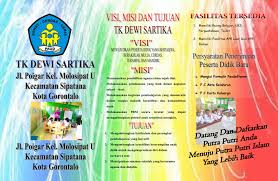 Visi , misi dan tujuan. Brosur Visi Misi Dan Tujuan Pendirian Tk Dewi Sartika