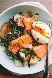 Smoked salmon is healthy so easy to prepare; Smoked Salmon Breakfast Bowl With 6 Minute Egg Smoked Salmon Breakfast Healthy Recipes Salmon Breakfast