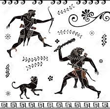 The ancient greek sculptures of the geometric period , although derived from geometric shapes, bear evidence of an artistic observation of nature in some circumstances. Ancient Greek Painting Pottery Art Stylized Ancient Greek Figures Apollon Hercules Mediterranean Royalty Free Cliparts Vectors And Stock Illustration Image 101168891