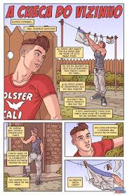 A Cueca do Vizinho Gostoso - Gay Cartoon - HQ de Sexo