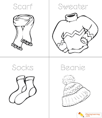 Perfect rainy day activity for quiet time. Winter Clothes Coloring Page 06 Free Winter Clothes Coloring Page