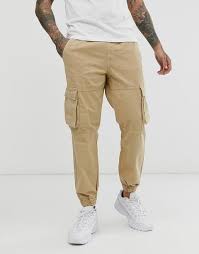 ➨ pantalon cargo es collection en toile de coton. Bershka Pantalon Cargo Avec Poches Beige From Asos On 21 Buttons