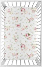 Sweet Jojo Designs Riley S Roses Floral Print Fitted Mini Crib Sheet Reviews Wayfair