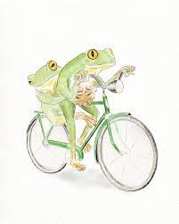 I am stuck in a dilemma to buy a mtb bicycle for my height (6 feet 2 inch) with inseam length of 37 inch. Popular Items For Animal On Bicycle On Etsy Frog Art Animal Art Frog Pictures