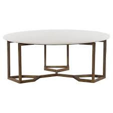 Here's an ikea hack where you can acheive (and afford!) that gold and white marble as much as i want an exquisite coffee table, i am perfectly fine getting my hands dirty and doing a diy to get the look i want. Zia Modern Geometric Gold Frame Round White Marble Top Round Coffee Table 31 W 40 W Kathy Kuo Home
