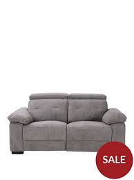 The color, two (2) reclining seats, construction, and ease of use make our dale the wise choice if you want to entertain in style or just put your feet up to relax with just one pull of a handle. Sofas Grey Fabric Recliner Sofas Www Littlewoods Com