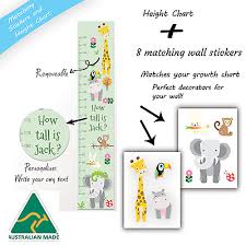 Gift Matching Zoo Animals Personalised Height Growth Chart