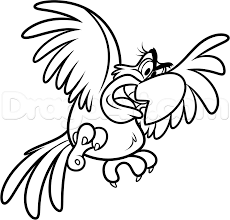 how to draw iago from aladdin step 9 drawings disney princess coloring pages lion king coloriage train