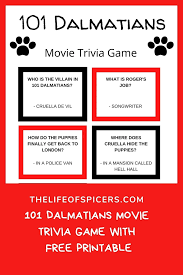 1950s trivia questions and answers thumbnail trivia love, trivia quiz, trivia games, party. 101 Dalmatians Trivia Quiz Free Printable The Life Of Spicers