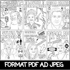 Famous Hispanic Icons Coloring Pages for Hispanic Heritage Month | Made By  Teachers