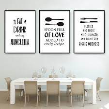 Liven up any room in your house with a wide selection of. Dining Room Canvas Painting Praise Allah Quotes Poster Islamic Wall Art Prints Modern Kitchen Black And White Picture Home Decor Painting Calligraphy Aliexpress