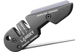 • hold the base firmly in place with your hand away from the sharpening rods and knife. Pocket Sharpener Blademedic Knife Sharpener Lansky