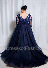 Dark Blue Wedding Dress Plus Size Navy Blue Wedding Dress Etsy Navy Blue Wedding Dress Wedding Dress Sleeves Dark Wedding Dress