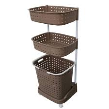 The overall assembled dimensions of this item are 26 3/8 l x 18 1/8 w x 10 h. Glenmore Large Plastic Laundry Baskets Trolley Cart Bathroom Clothes And Toy Storage With Wheels Multi Purpose Brown Buy Online In Bosnia And Herzegovina At Bosnia Desertcart Com Productid 48389830