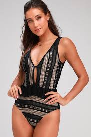 Heart A Flutter Black Lace One Piece Swimsuit