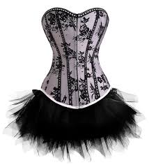Black And White Corset Dress Grey Goth Corset Tutu Set With Images Corset Fashion Corset Dress Fashion