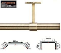 For 135 degree bends a maximum fitting why choose this 3 sided eyelet bay curtain pole. Ceiling Fix Bay Window Curtain Poles For Eyelet Curtains
