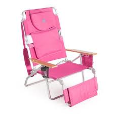 Ostrich Deluxe Padded 3 N 1 Outdoor Lounge Reclining Beach Lake Chair Pink Walmart Com Beach Chairs Portable Beach Chairs Aluminum Beach Chairs
