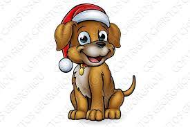 Merry christmas cute dogs cartoon. Cartoon Christmas Pet Dog Pre Designed Illustrator Graphics Creative Market