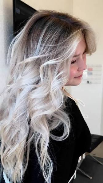 FRANCESCA. Icy blonde is similar to platinum blonde in terms of brightness but with an emphasis on ash tones This bright platinum blonde balayage highlights for light natural base hair only, because ...