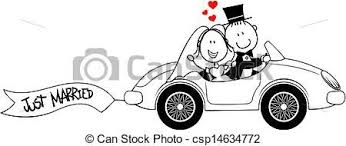 Vector Bride And Groom On Car Isolated Stock Illustration Royalty Free Illustrations Stock Clip Ar Wedding Invitations Funny Wedding Invitations Art Icon