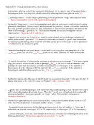 Write the phenotype for #5. Genetics Problem Sets 1 And 2 Answers Dominance Genetics Genotype