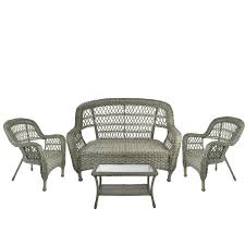 Find the perfect patio set for your style, your space and your budget.   4pc Driftwood Green Outdoor Patio Furniture Loveseat Chairs Table 50 Christmas Central